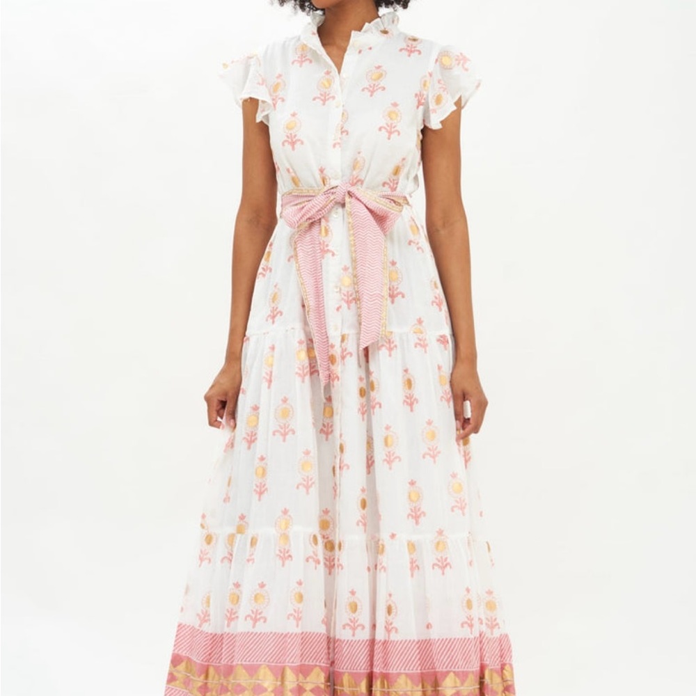 Oliphant Ruffle Collar Button Maxi Dress